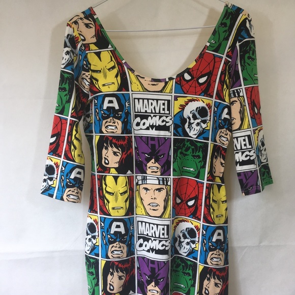 Marvel Dresses & Skirts - MARVEL Comic Body con Midi Dress Graphic Hulk